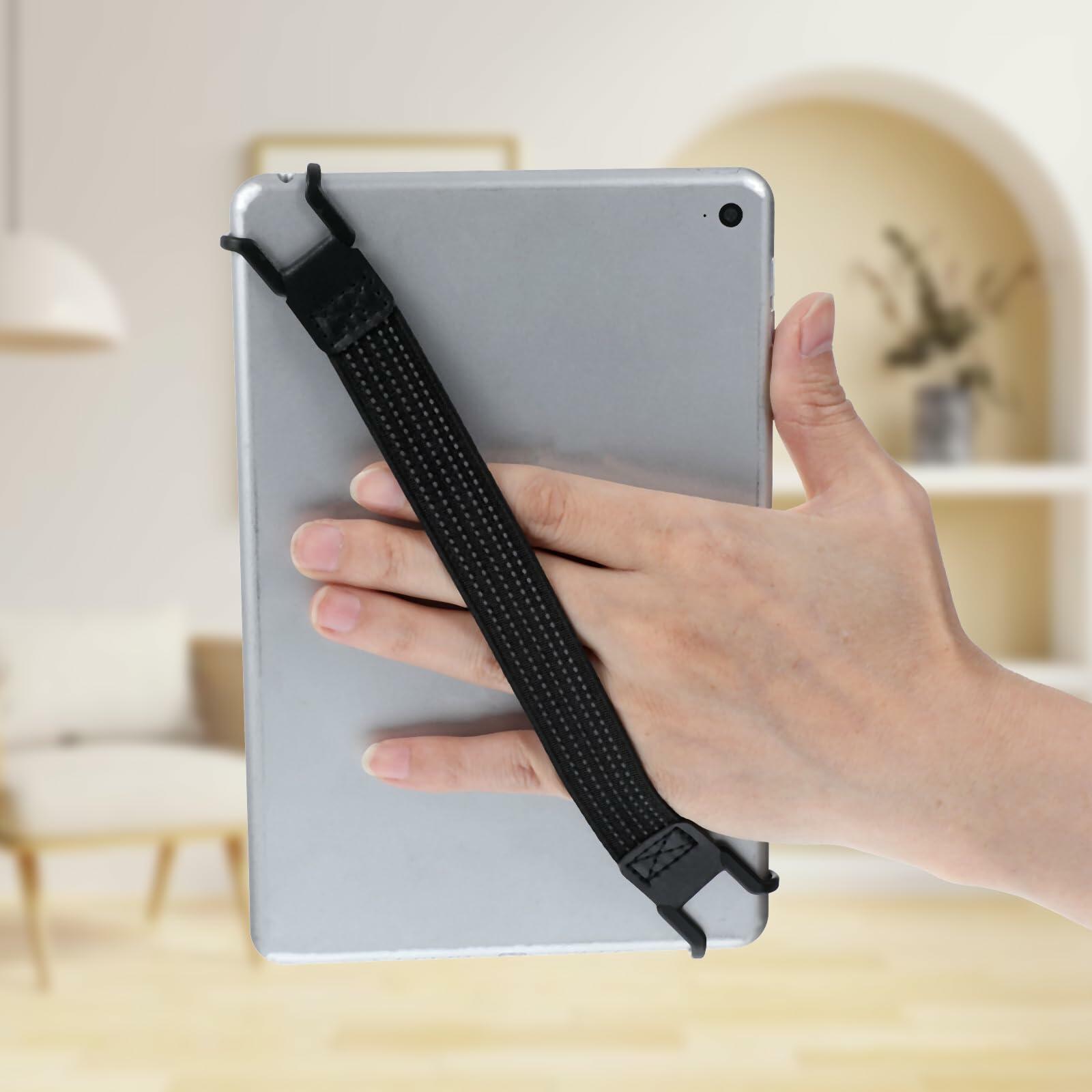 2pcs Mobile Phone Security Hand Strap Holder 7.8''-13'' Black Elastic Grip
