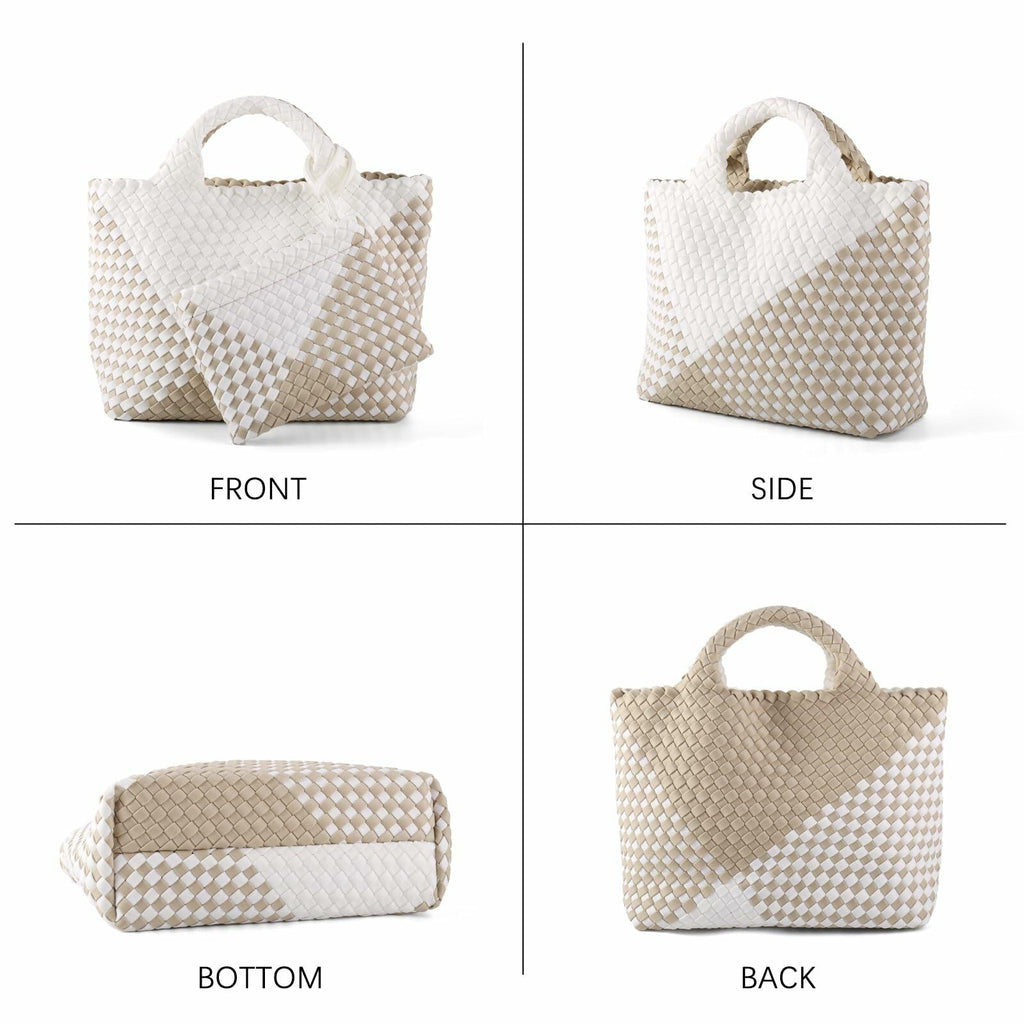 LIKEBAG Neoprene Woven Tote Bag Summer Beach Handbag Purse 11.1x12.2x4.75in