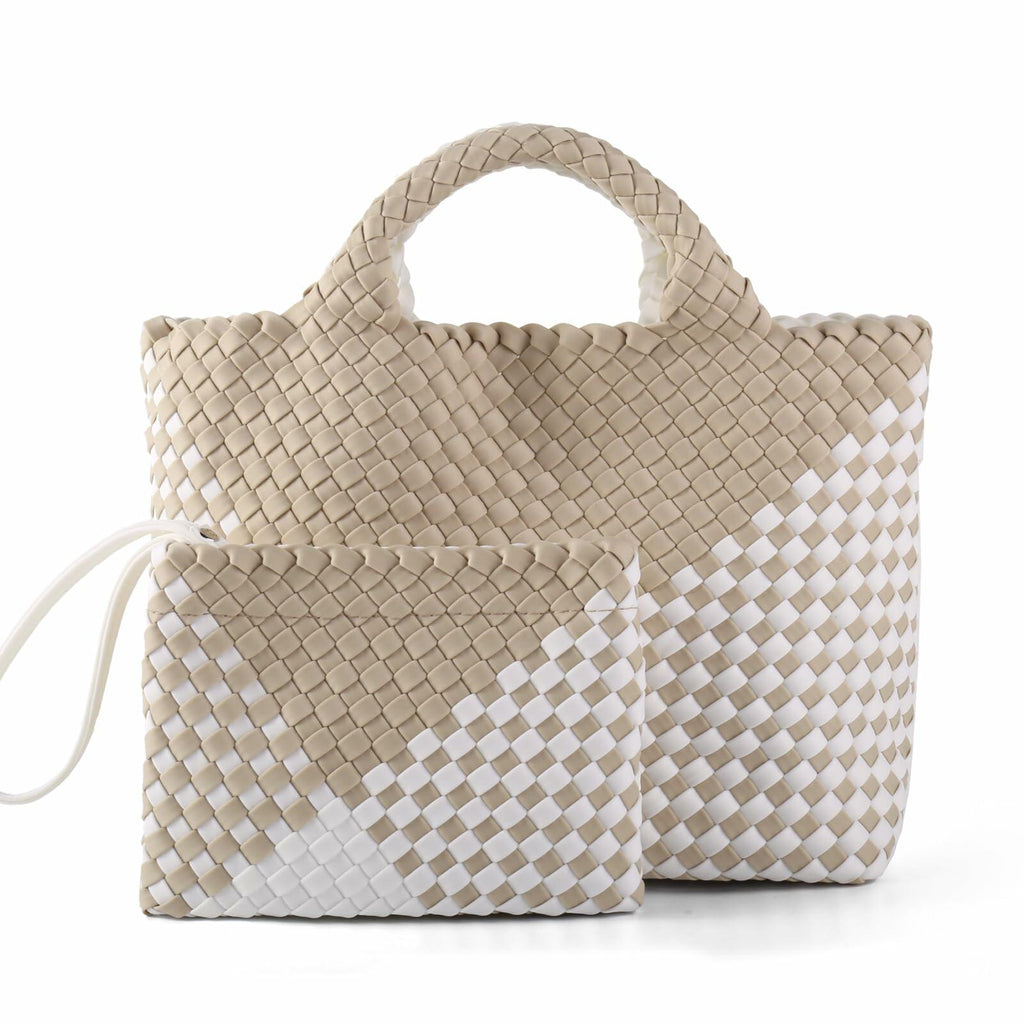 LIKEBAG Neoprene Woven Tote Bag Summer Beach Handbag Purse 11.1x12.2x4.75in
