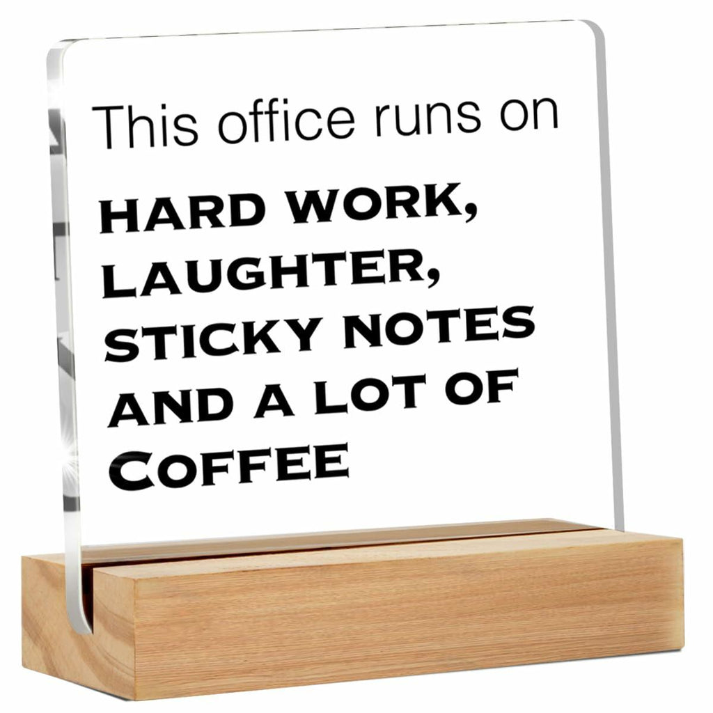 GTGIC Funny Office Desk Sign Acrylic Polychrome 4x4 Inches 44 Count