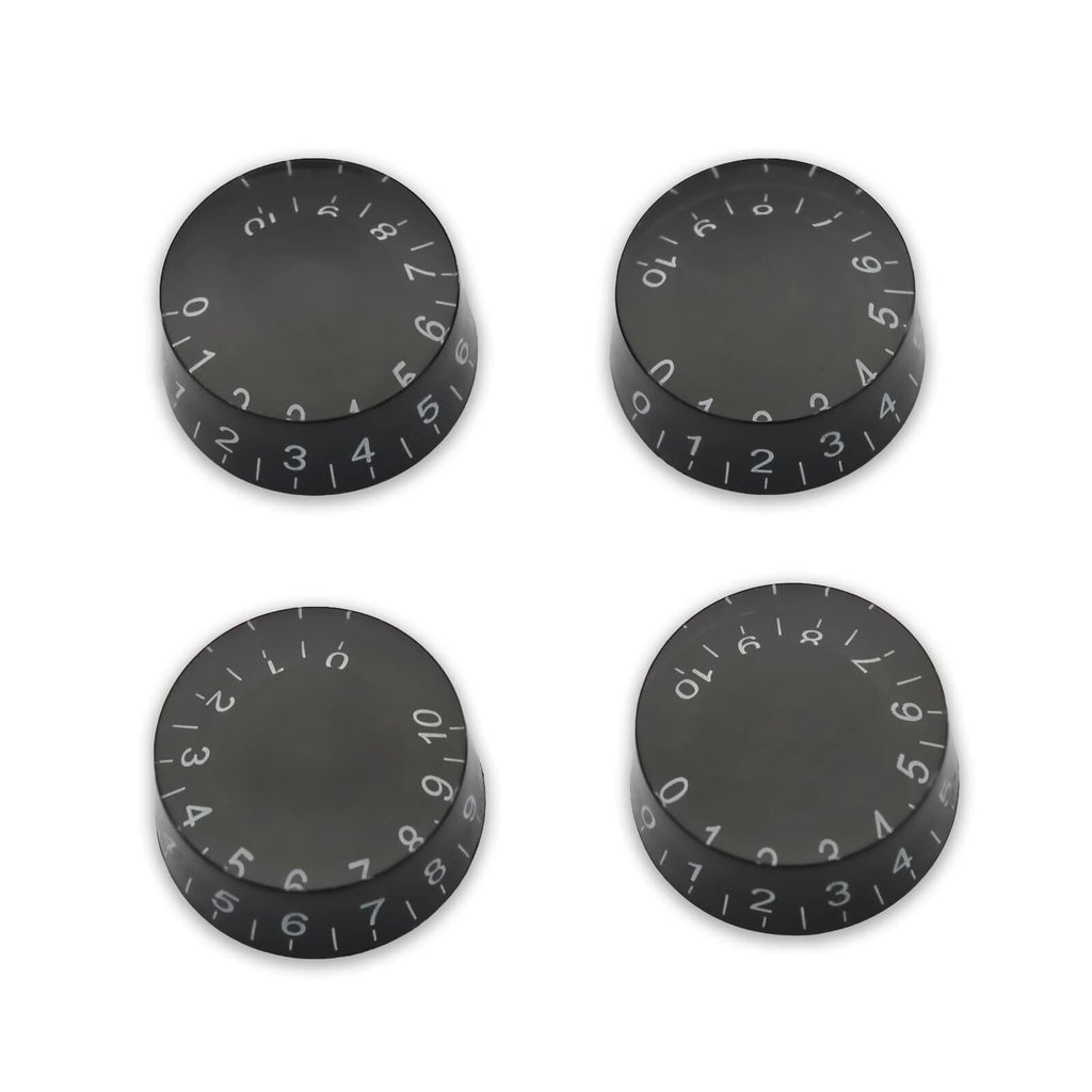SAPHUE 4PCS Speed Control Knobs Electric Guitar Tone Volume Black