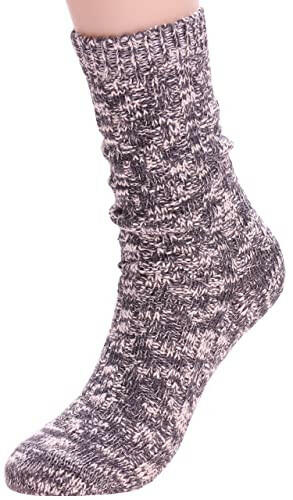 3 Pairs Women Winter Wool Cable Knit Crew Knee High Socks Acrylic Blend B03