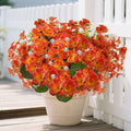 WOBUBU 14'' Artificial Fall Flowers 12 Bundles Orange UV Resistant