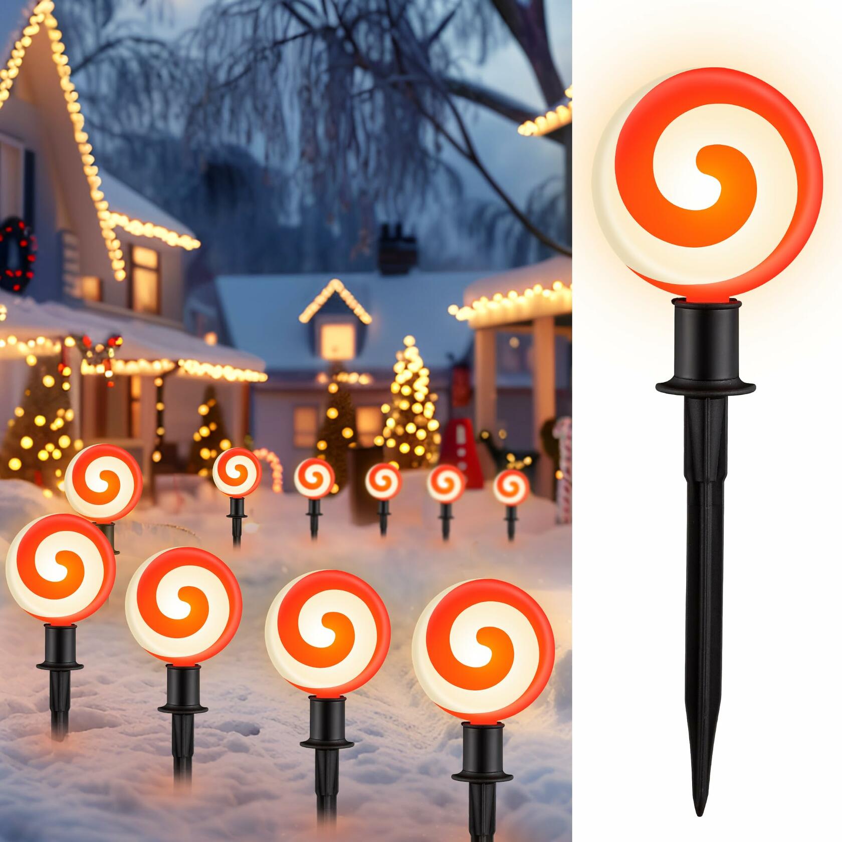 Ultimate Unicorn LED Red Spiral Lollipop Pathway Lights Outdoor Garden