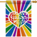 Artofy Pride Rainbow All You Need is Love House Flag Burlap 28x40 Festival