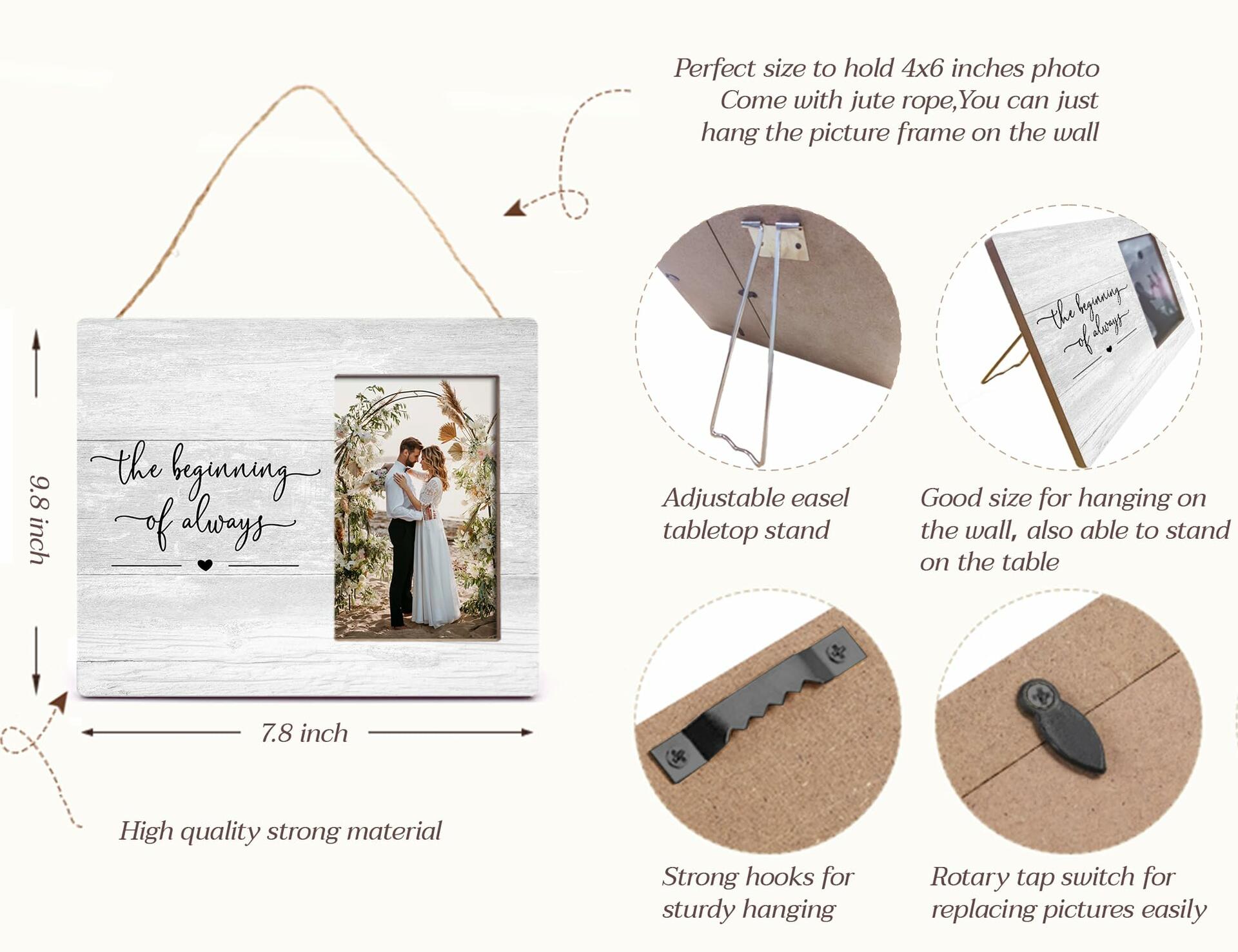 Orchroma Engagement Picture Frame Rustic Black 8x10 The Beginning of Always