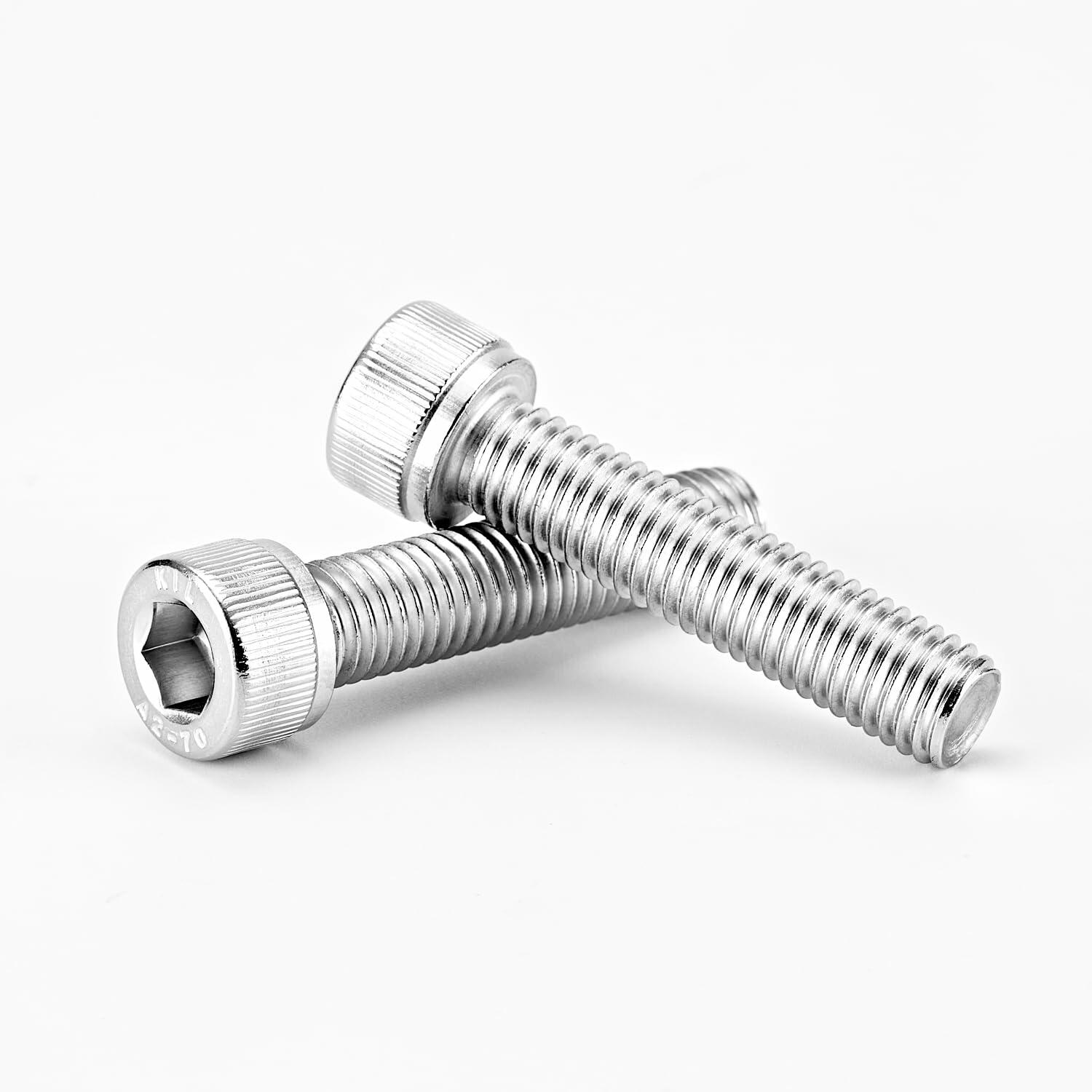 NIULUNBAO M10-1.5x80mm Hex Socket Head Cap Screw 304 Stainless Steel 6PCS Silver