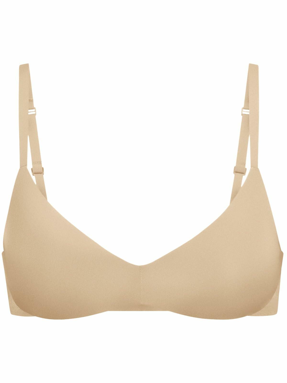 REORIA Wireless Bra Teardrop Seamless Light Lift T-Shirt Clay Size 34B