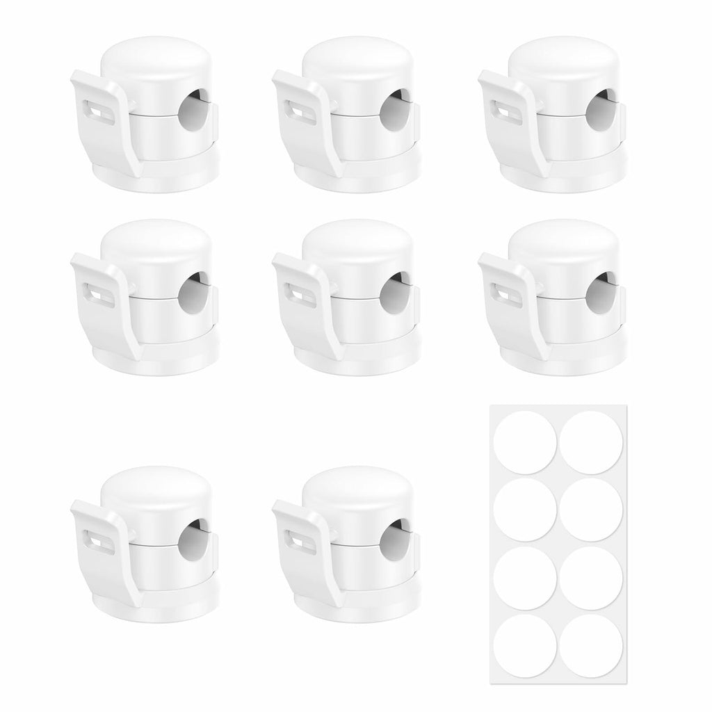 LOTUNY Cable Clips Adjustable Cord Holder White 8 Pack Adhesive