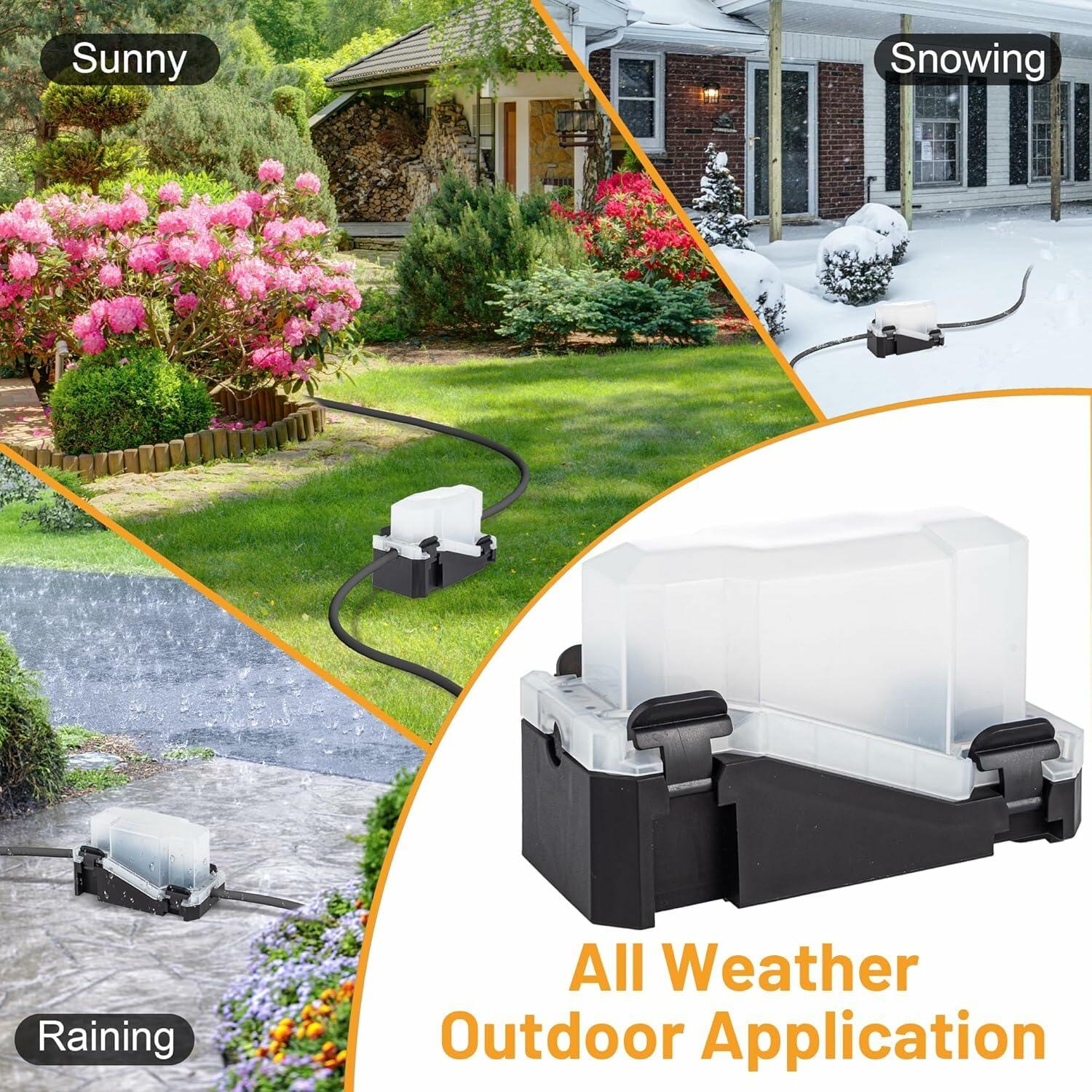 CFMASTER Weatherproof Outdoor Electrical Box 7x3x4in IP66 White & Black