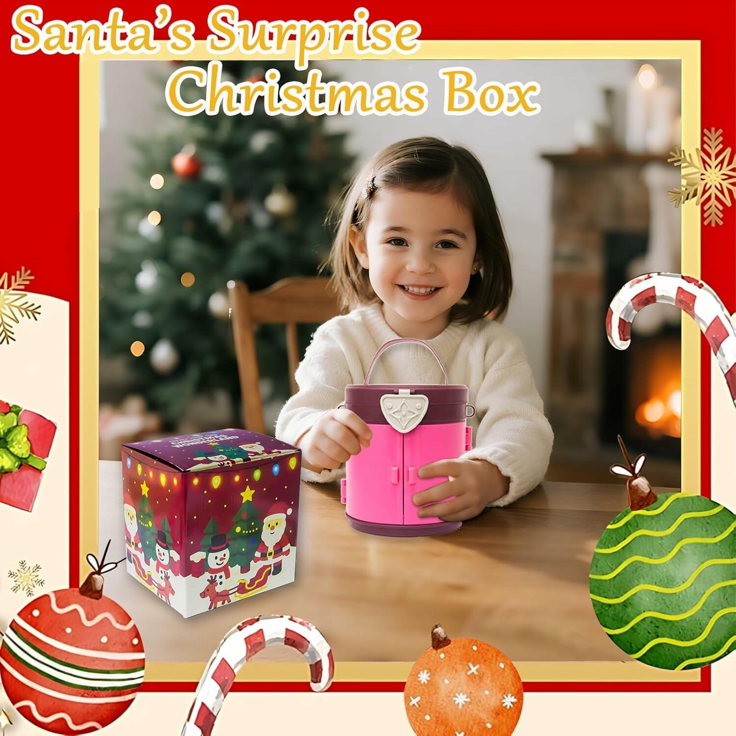 DZLHQON 2025 Kids DIY Christmas Organizer Bucket Pink Stickers Mini Toys