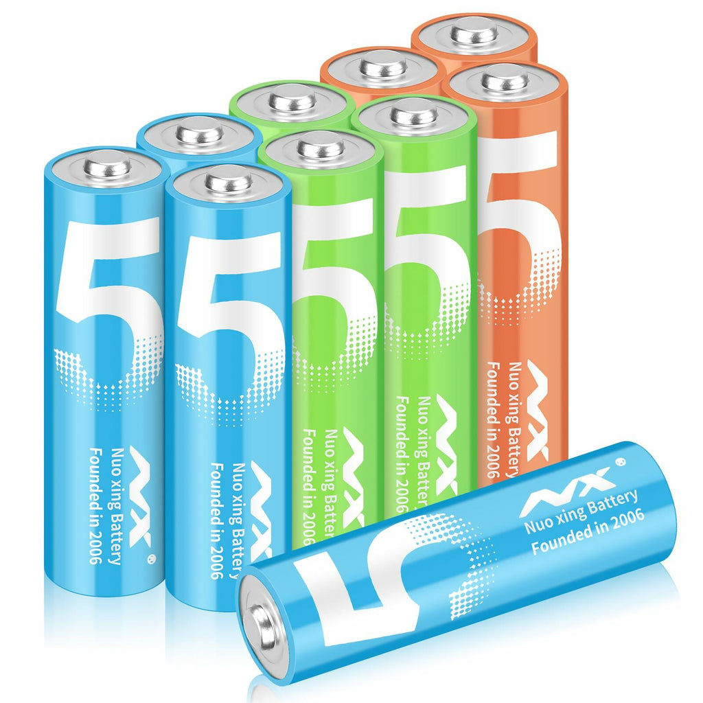 Aolcev AA 2500mAh 1.5V Alkaline Batteries 10 Pack Multicolor