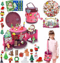 DZLHQON 2025 Kids DIY Christmas Organizer Bucket Pink Stickers Mini Toys