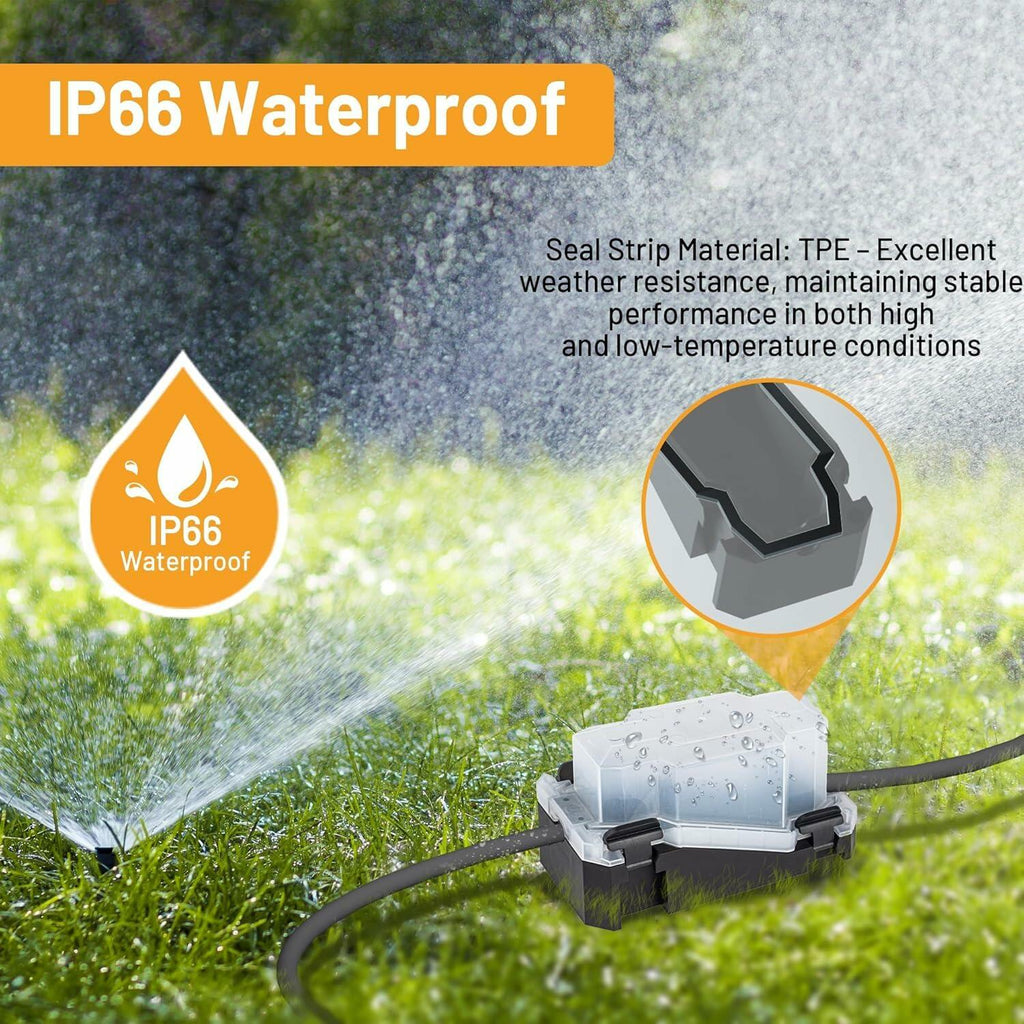 CFMASTER Weatherproof Outdoor Electrical Box 7x3x4in IP66 White & Black