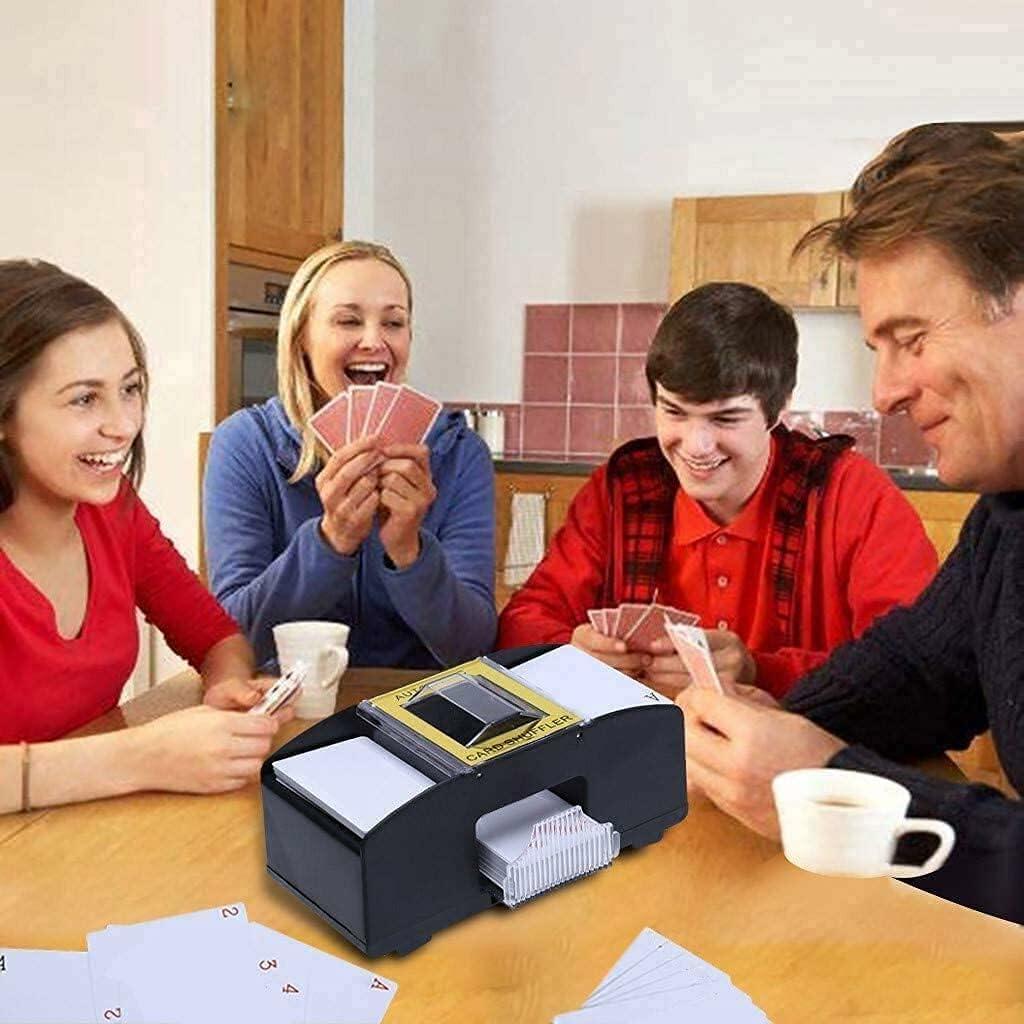 Automatic 2-Deck Card Shuffler Electric Mixer for Home Game Nights