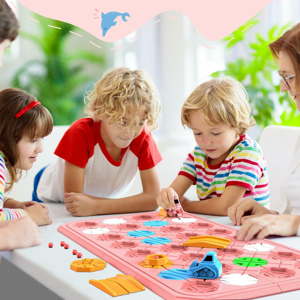 fygurso Logic Road Builder STEM Toy Puzzle Pink 32PCS Brain Teaser Game