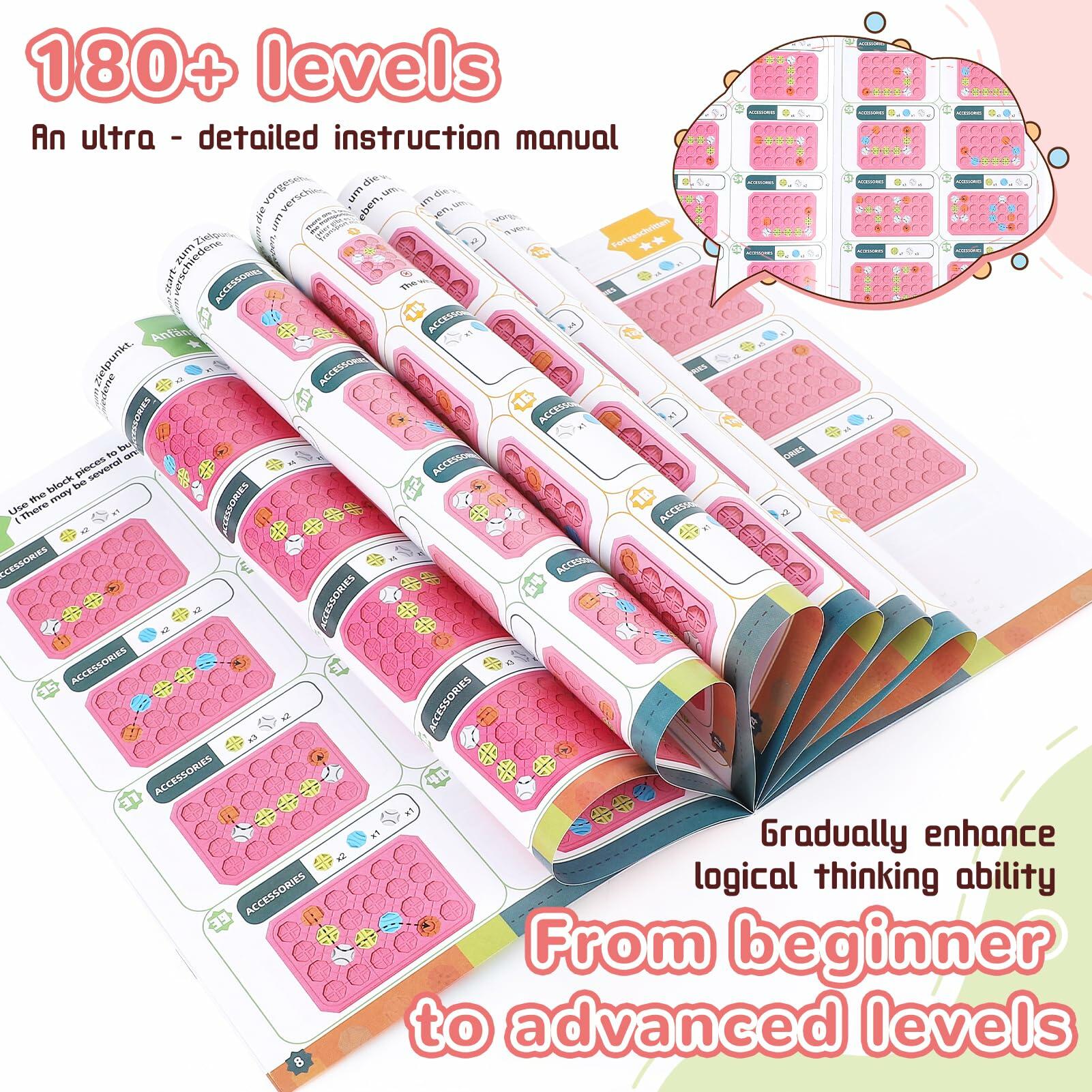 fygurso Logic Road Builder STEM Toy Puzzle Pink 32PCS Brain Teaser Game