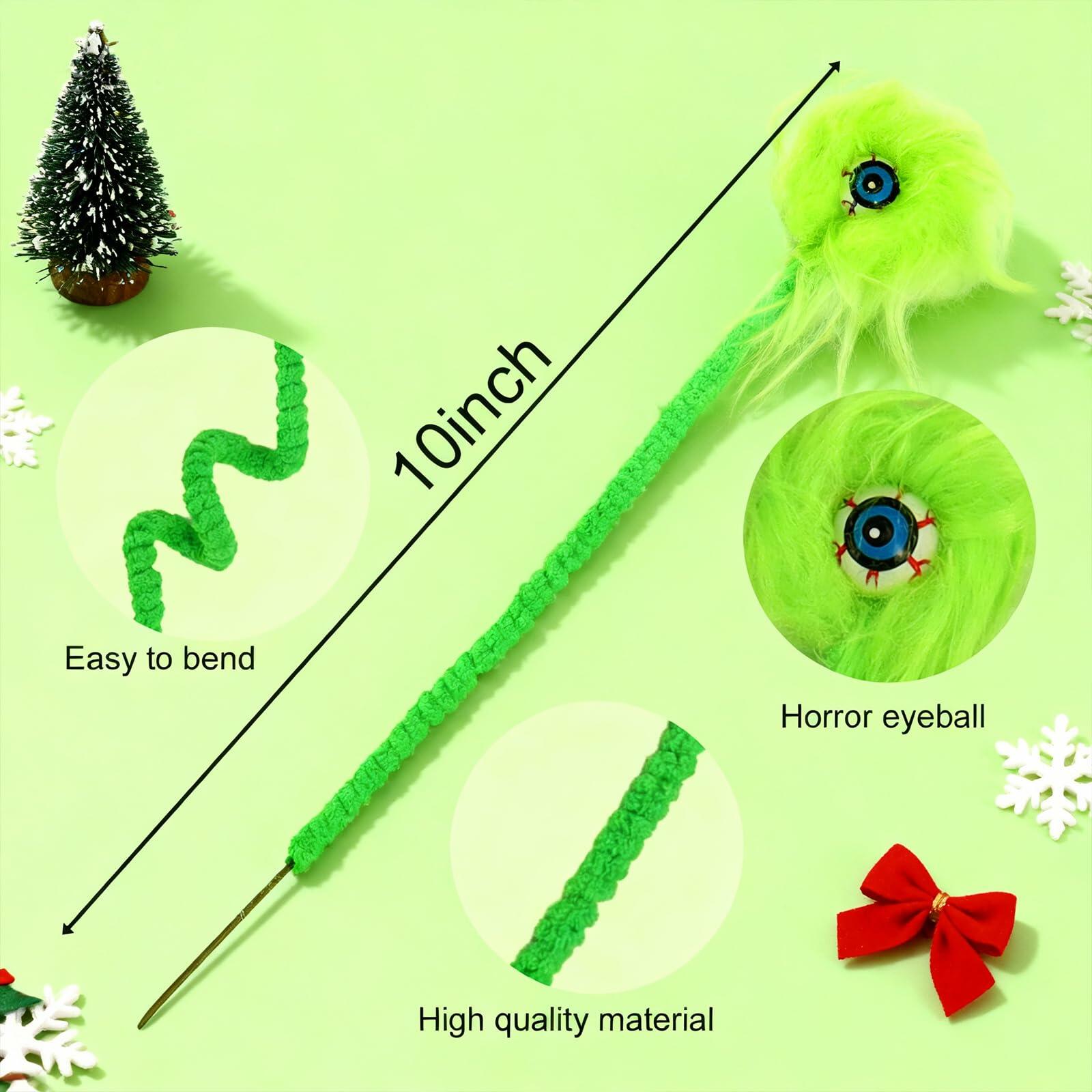 Puluole 10pc Christmas Eyeballs Decorations Floral Picks Green Small