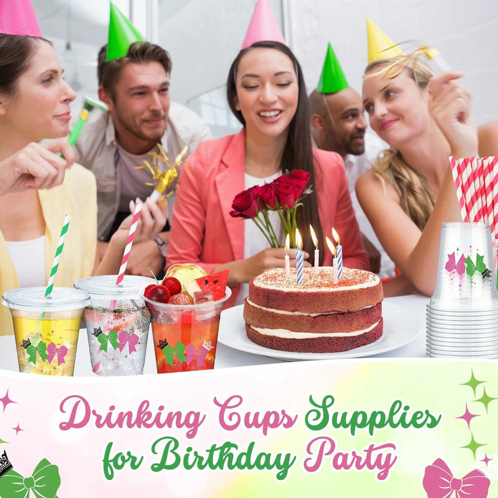 Baderke 150 Pack 12oz Pink Green Plastic Witch Princess Party Cups