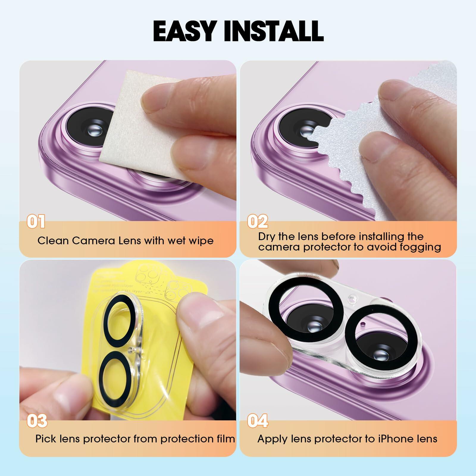 Xfilm iPhone 16 & 16 Plus Camera Lens Protector 9H Tempered Glass Cover