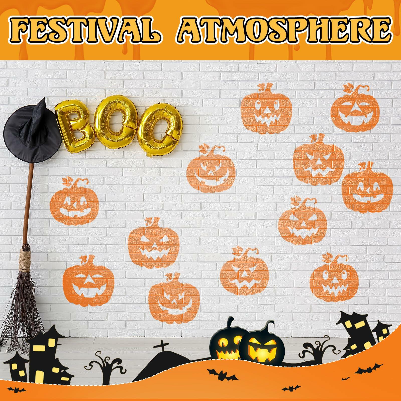 Weysat 8 Pcs Large Ghost Halloween Stencils Reusable for Crafts Yard Art