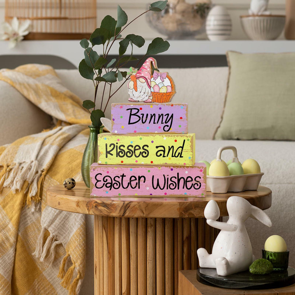 Chunful 4 Pcs Christmas Table Decor Wooden Winter Rustic Xmas Block Signs