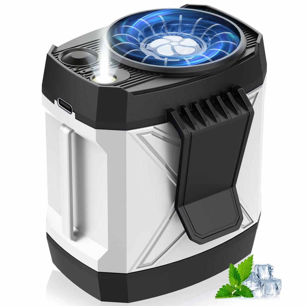 yiHuiya Portable Fan Under Shirt Waist Clip-On 4-Speed Rechargeable White