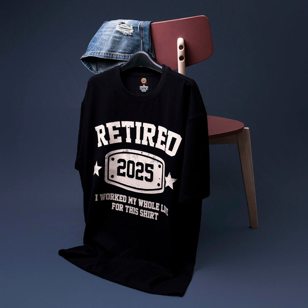 KOLNAMDINH Retired 2025 Funny T-Shirt I Worked My Whole Life Black XL