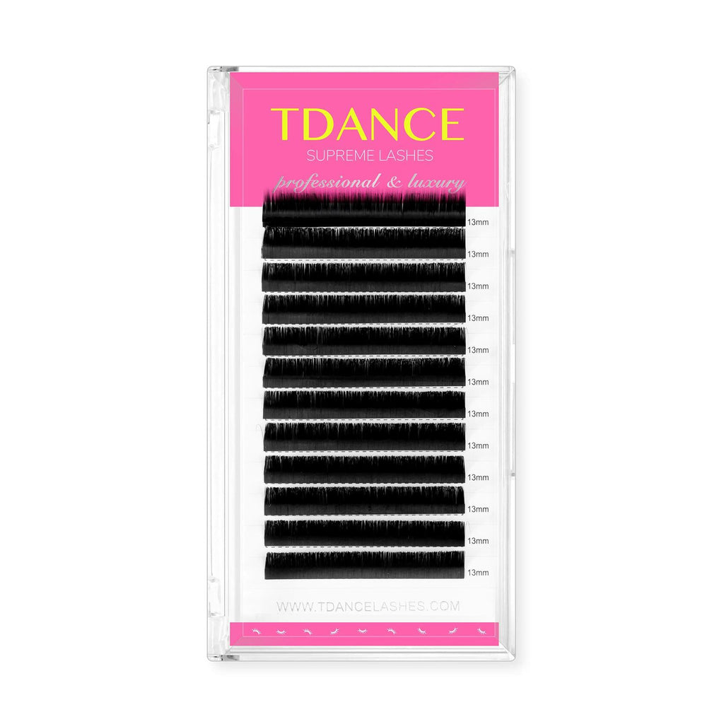 TDANCE Lash Extension Matte Black Curl D 0.15mm Thickness 19mm Size