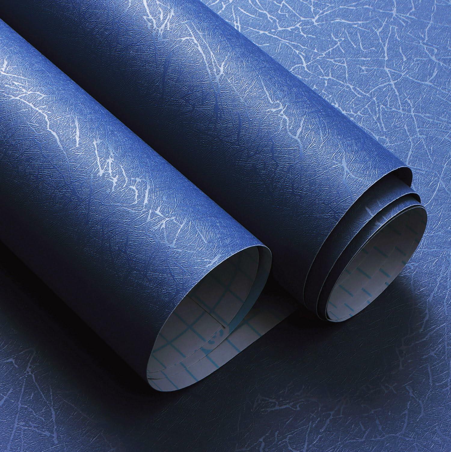 Safiyya 17.3x78.7in Teal Silk Textured Peel Stick Wallpaper Vinyl Roll