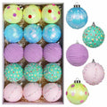 SY Super Bang 15PCS Christmas Ornaments Set 8CM Macaroon Colorful Plastic