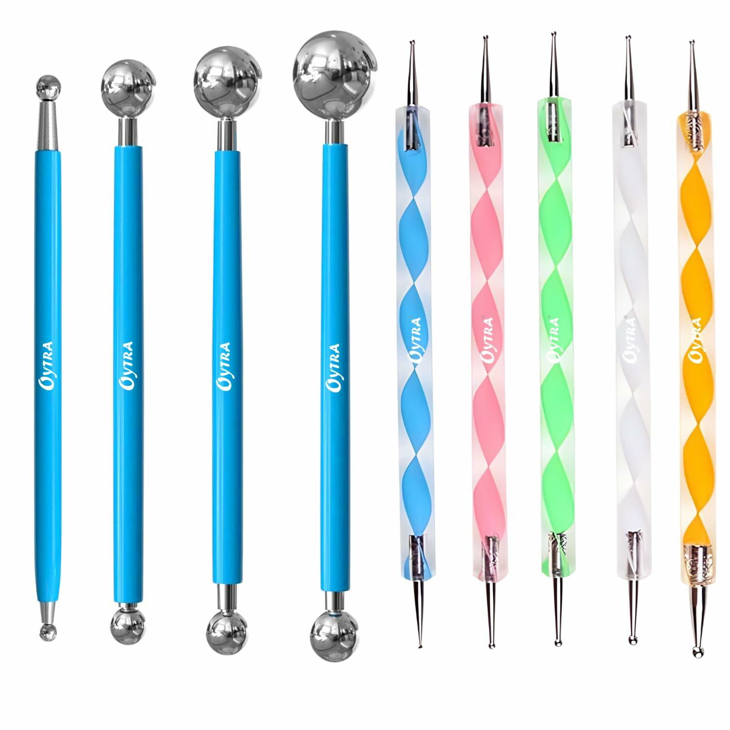 Oytra Dotting Tool Set 9 Pcs Embossing Stylus for Clay Pottery Ceramic
