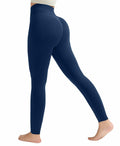 LUMIVAE High Waisted Tummy Control Butt Scrunch Leggings Naval Academy Size L