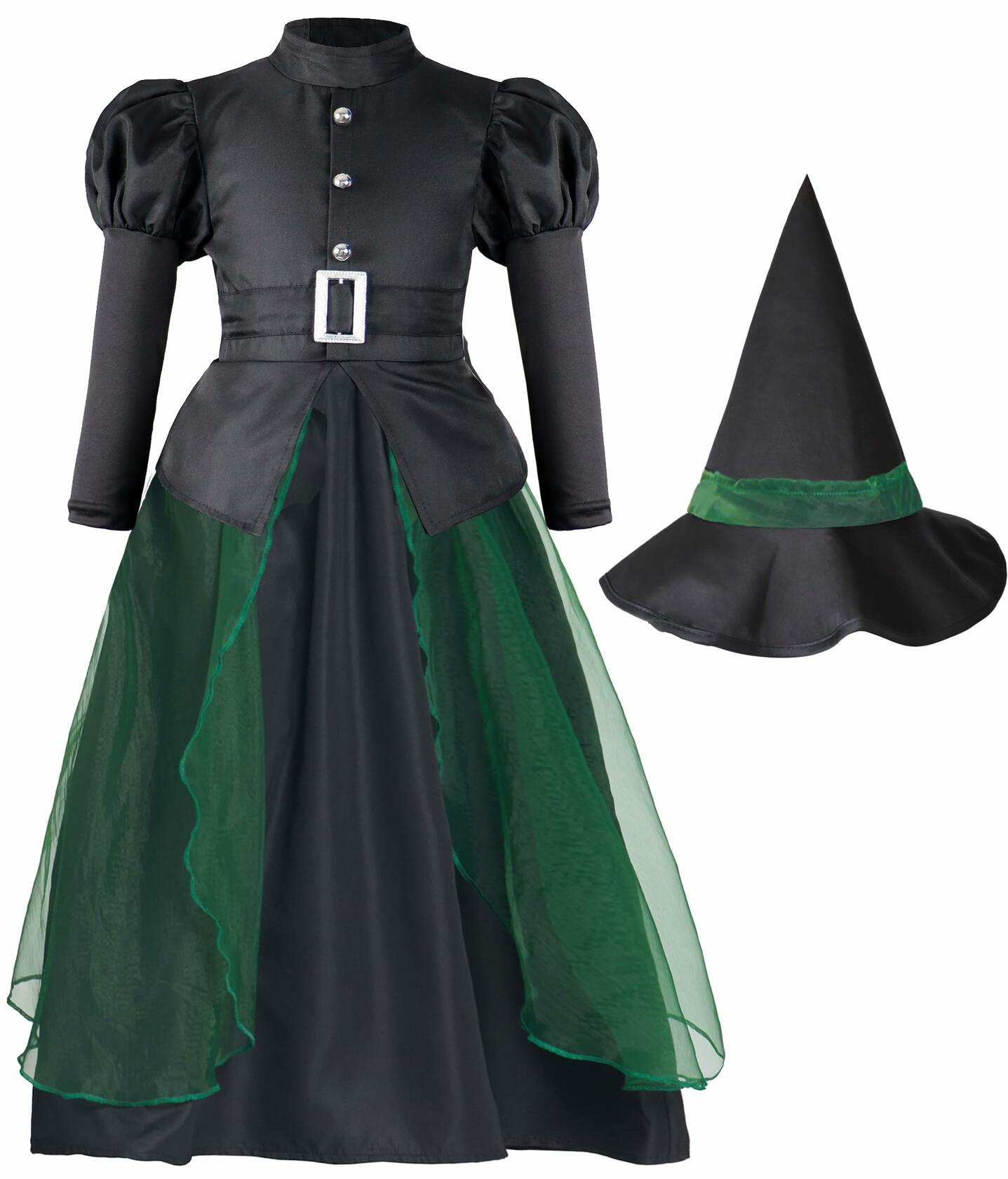 IKALI Women Gothic Witch Costume Black Halloween Hat Size 8-10