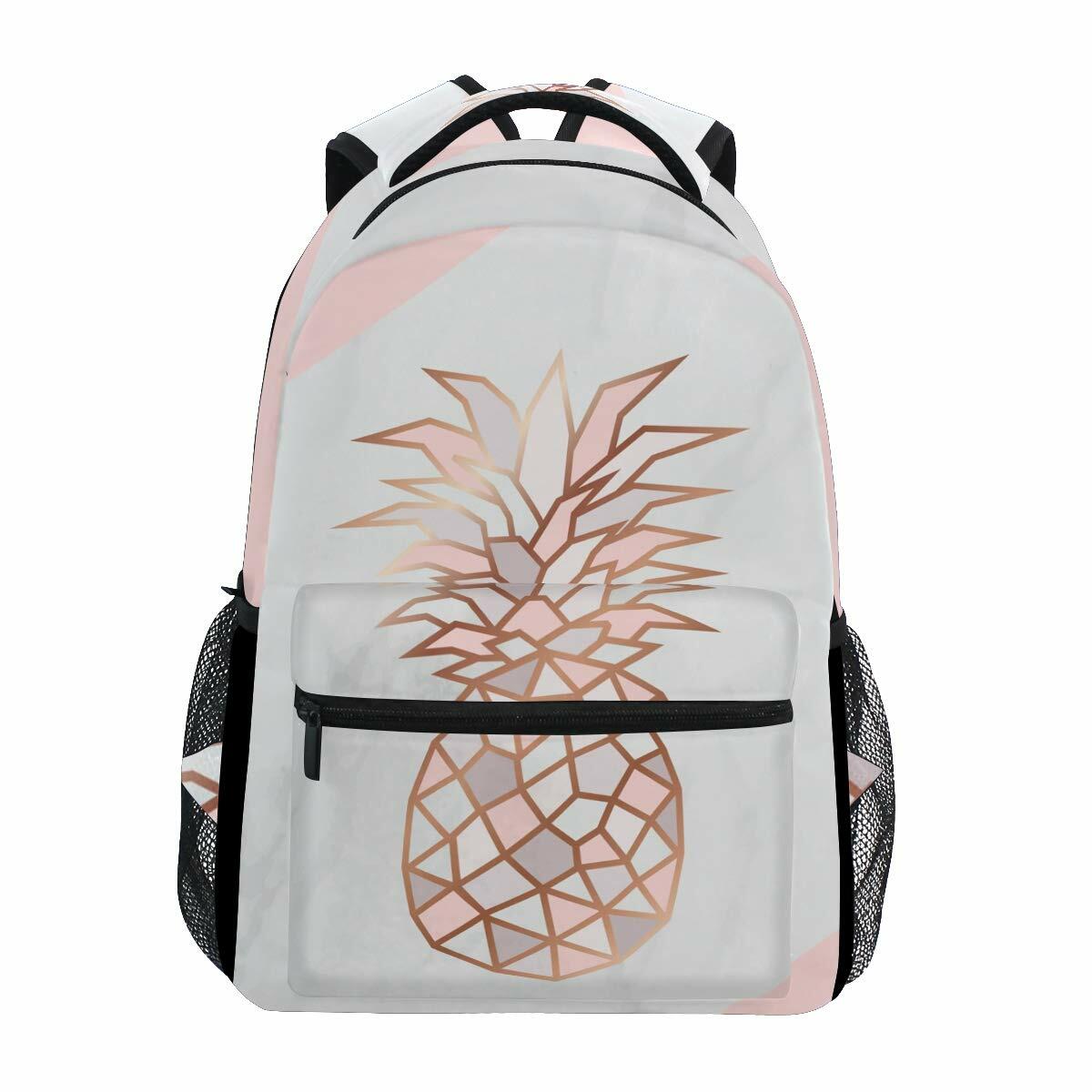 ALAZA Pineapple Marble Large Backpack Laptop School Bag Polyester