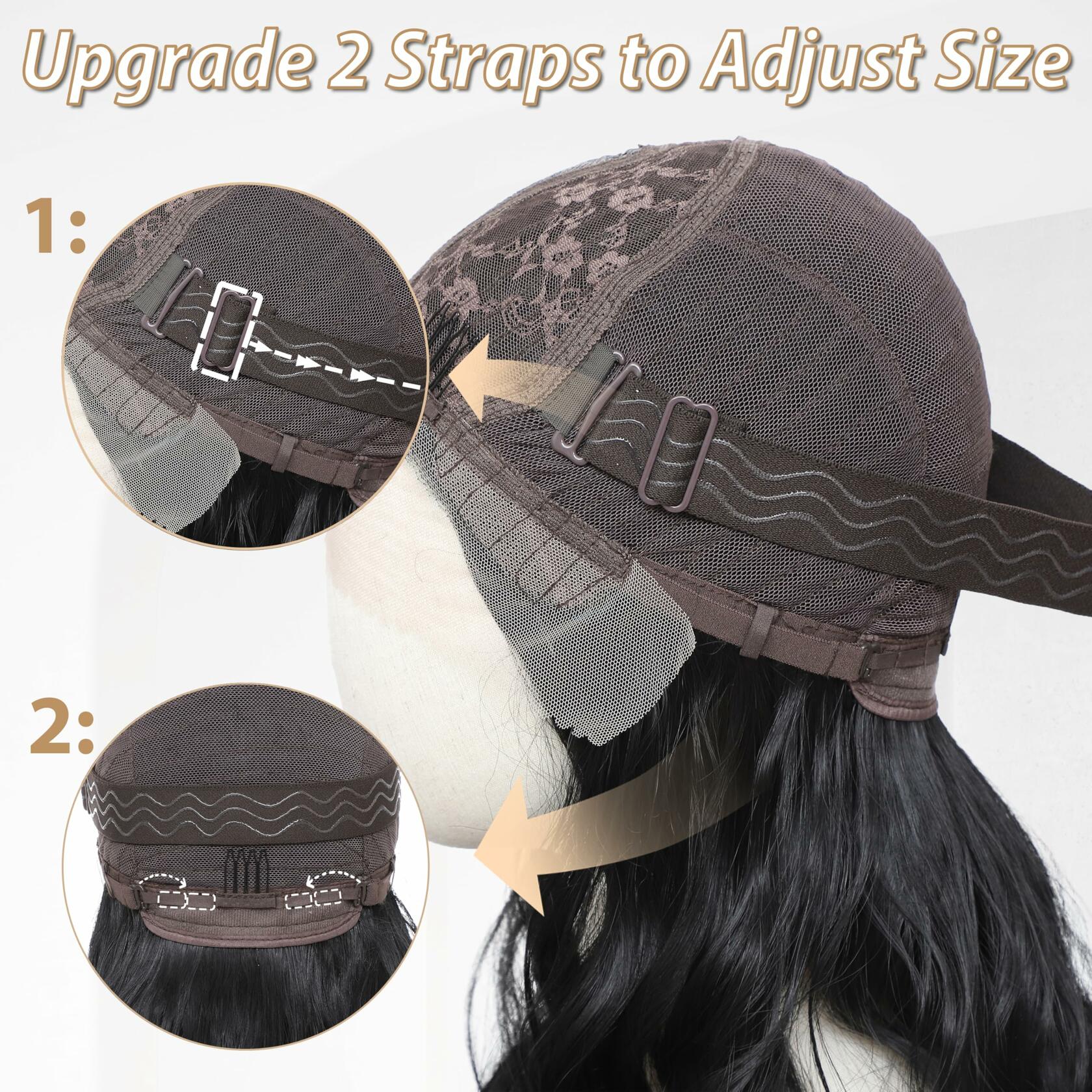 BUPPLER 18 Inch Medium Wavy Synthetic Wig Middle Part Light Brown