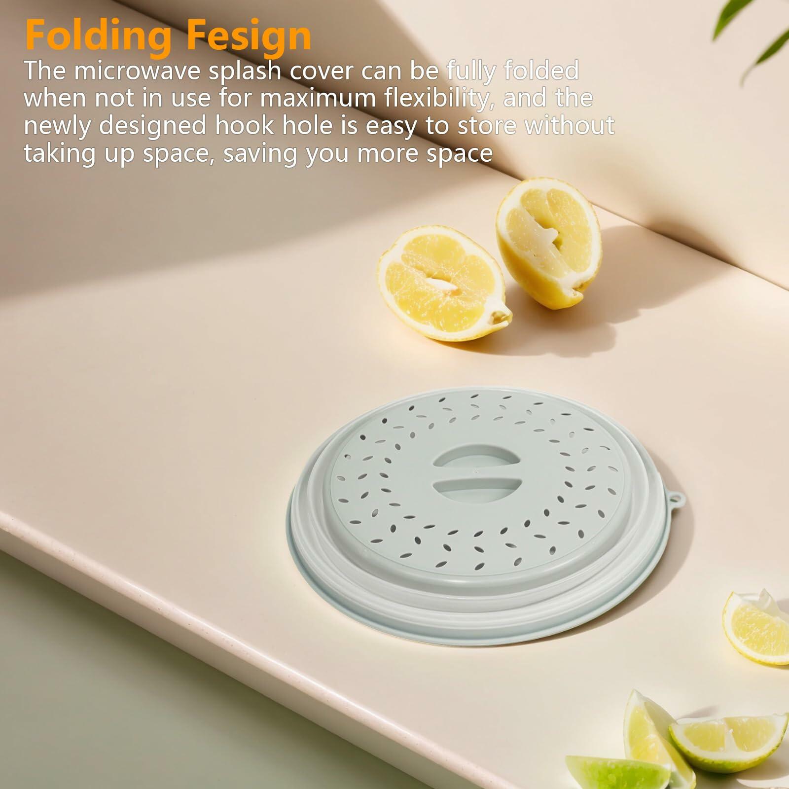 ICEICE Microwave Splatter Cover BPA-Free Vented Lid with Gloves Grey 1Pc