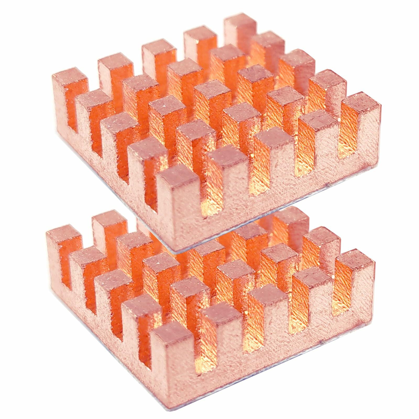 Haojiaho Pure Copper HeatSink 0.59x0.59x0.24in Adhesive Tape 2PCS Copper