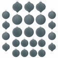 KI Store Velvet Christmas Balls Lux Gray 25pcs Flocked Xmas Tree Decor