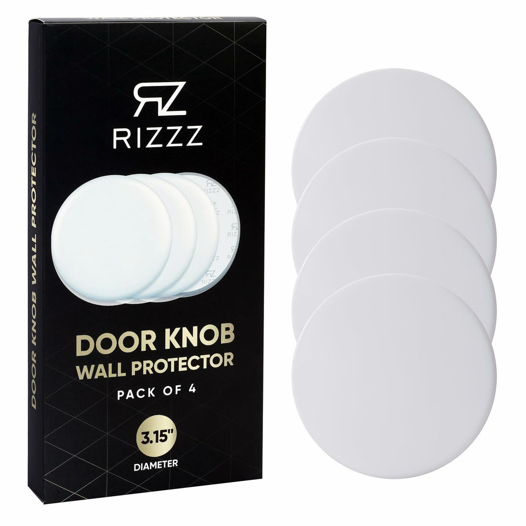 RIZZZ Door Stoppers for Wall 4 Pack 3.15" White Silicone Bumpers