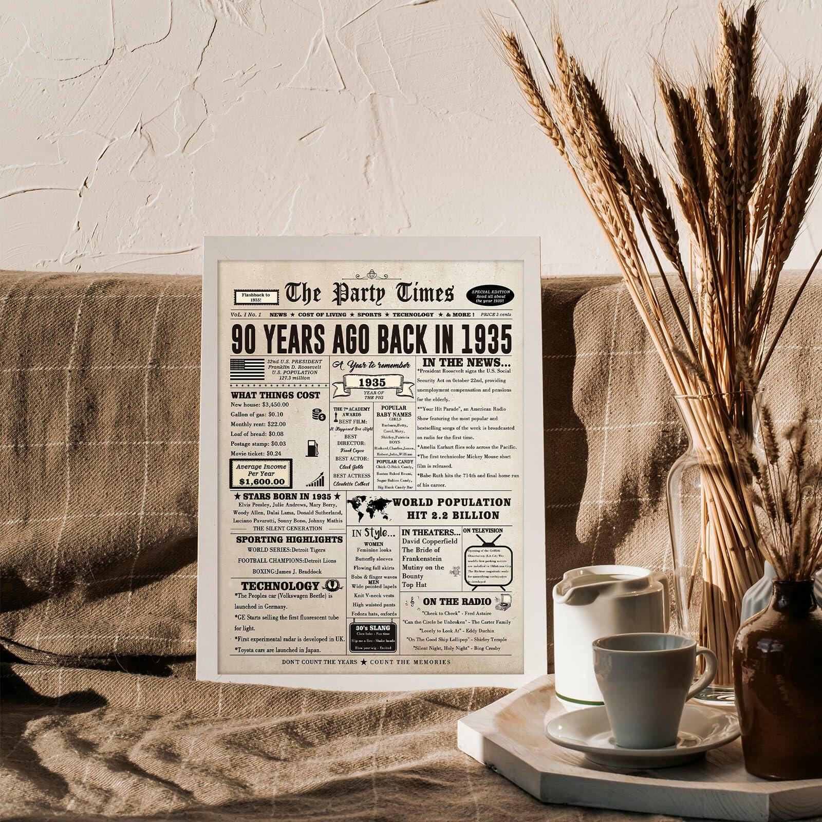 mmuue Big 90th Birthday Card Funny Retro for Women Men Mom Dad Husband Wife
