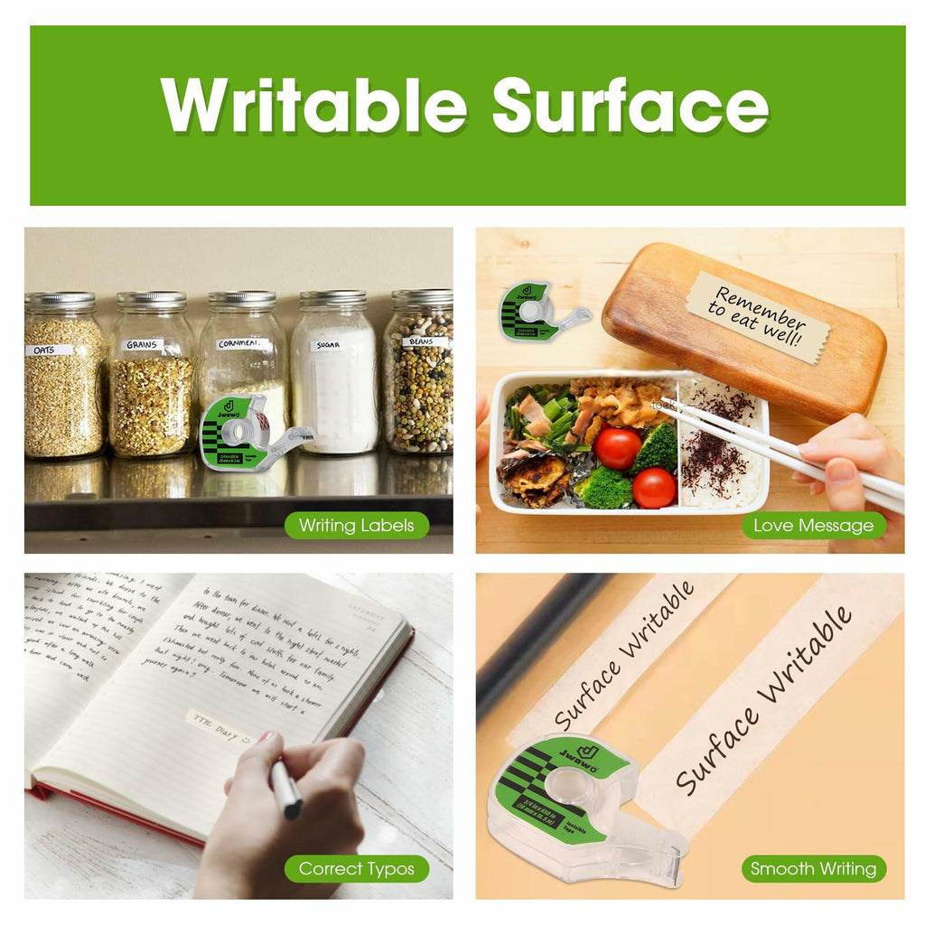JWOWO Invisible Tape Refillable Dispenser Matte 3/4in x 650in 6 Pack