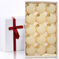 Obgora 15PCS 3.15" Beige Velvet Flocked Christmas Ornaments Balls