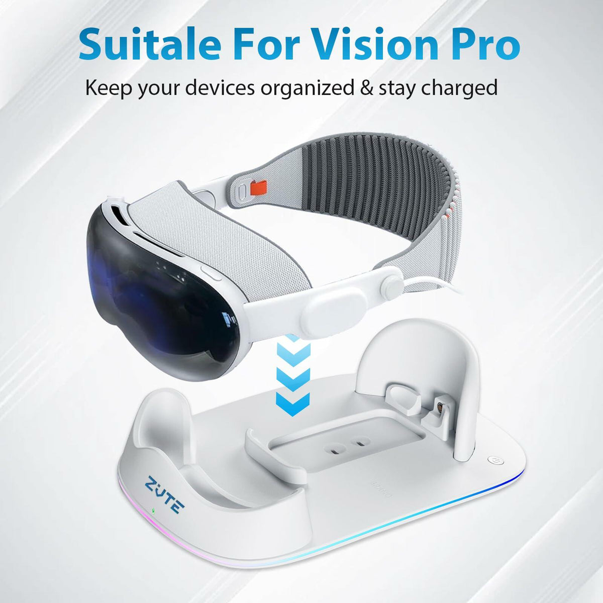 ZVTE Apple Vision Pro Magnetic Charging Dock Stand White Plastic/Metal