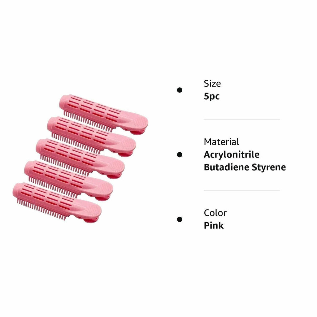 Galepromot 5Pcs Pink Volumizing Hair Root Clips Self-Grip Curlers DIY Styling