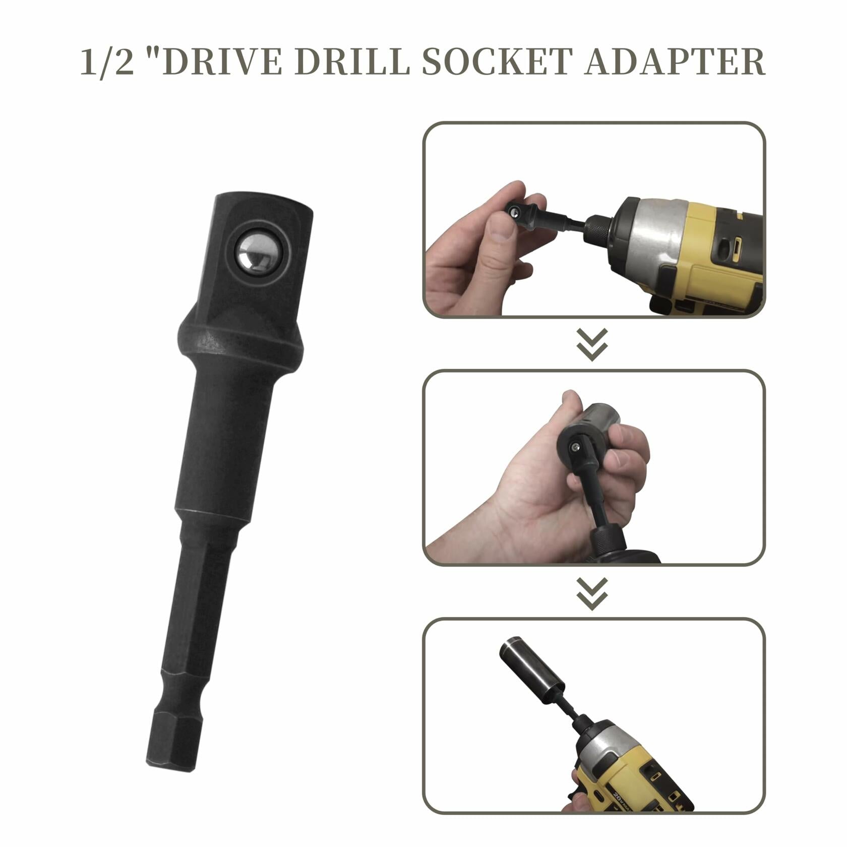 Rawolp 3-Piece Socket Adapter Set 1/4", 3/8", 1/2" Drive