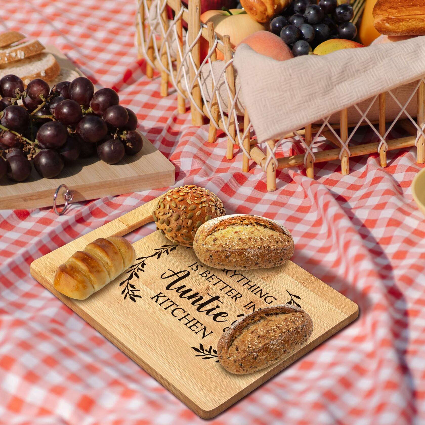 FONDCANYON Bamboo Cutting Board Kitchen Decor Brown Aunt Gift