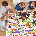 AKEROCK Halloween Coloring Tablecloth Decorations 118x54 Inches Paper
