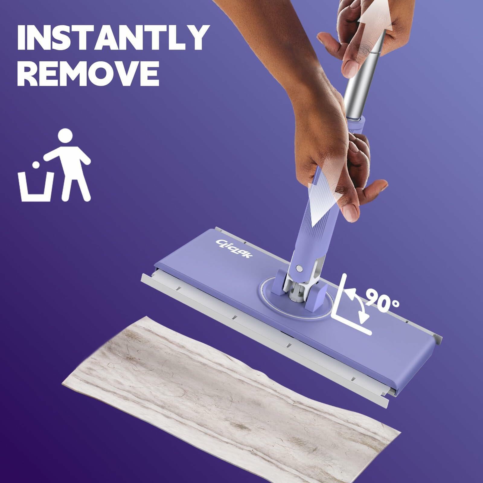 ciAmore ClicLak Sweeper Mop Clamp Clip Purple Compatible with Swiffer Pads