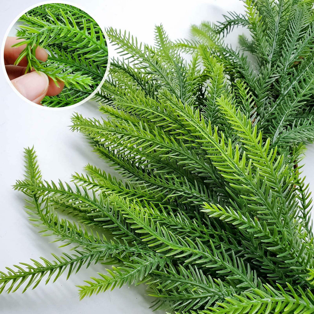 Belle Fleur 2 Pcs Real Touch Norfolk Pine Garland 6FT Green Artificial